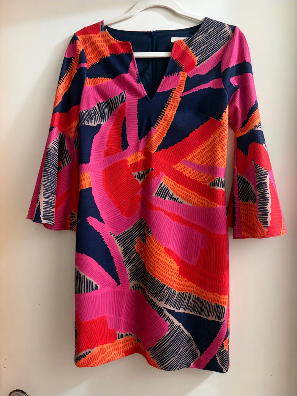 Trina Turk Tropical Dress with Pink & Orange Print (XS)